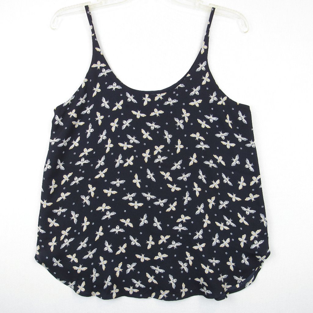 Loft Neck Cami Bee Scoop Neck & Back Women's Size Xs Spaghetti Straps Lined Top